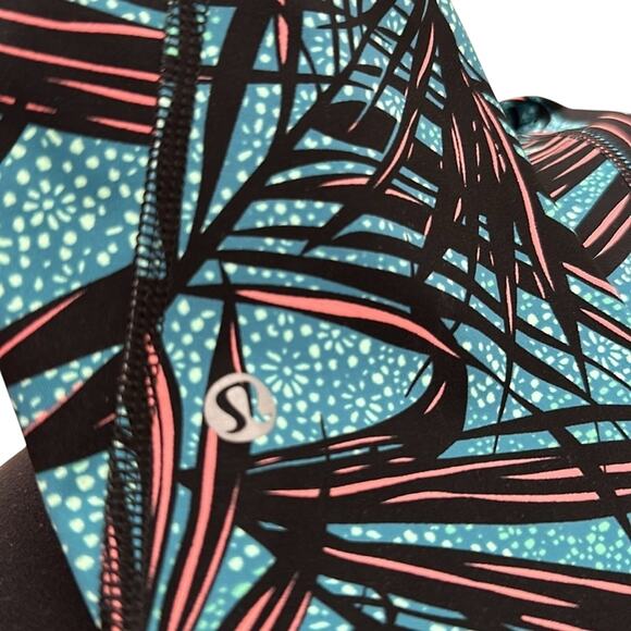 Lululemon Inspire Tight II Palm Lace Tofino Teal Black 25" Size 4 - Picture 7 of 7